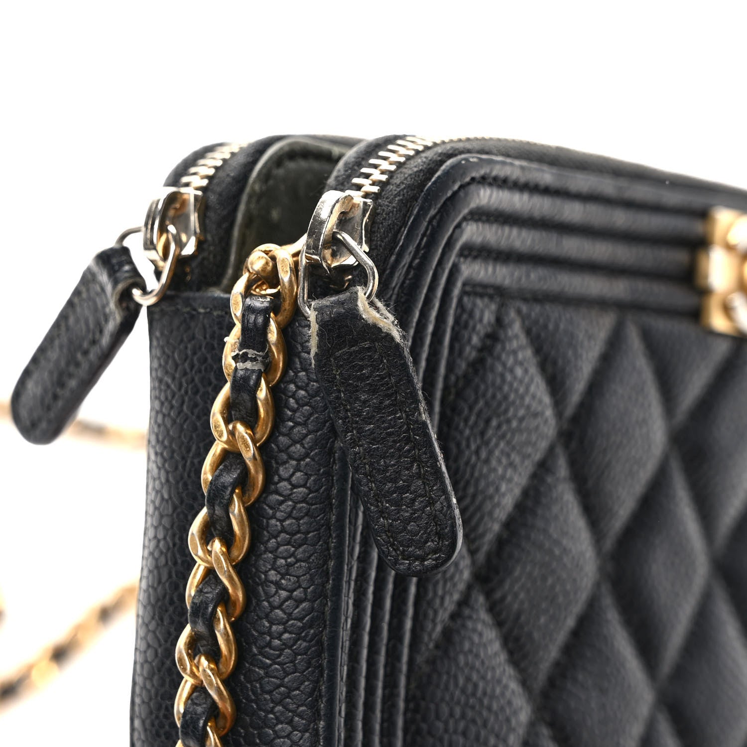 Chanel Caviar Quilted Small Boy Clutch With Chain Black 7 of 13