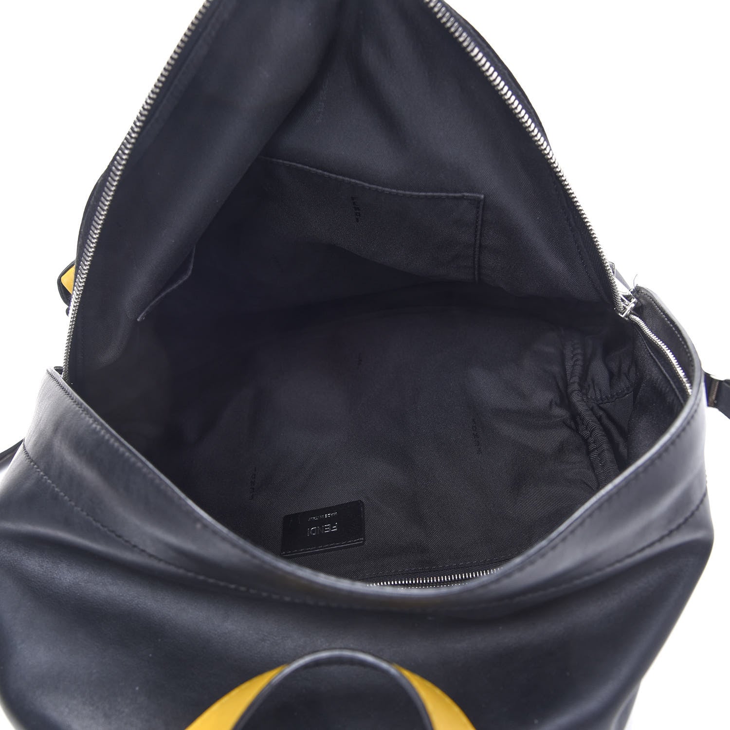 Fendi Nylon Vitello Grace Cruise Corner Bugs Pouch Pocket Backpack Black Sunflower 5 of 10