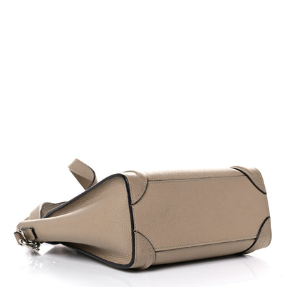 Celine Drummed Calfskin Nano Luggage Dune 4 of 19