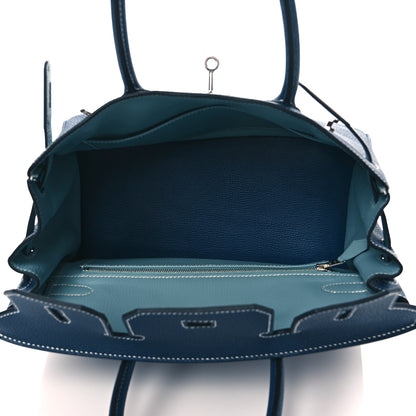 Hermes Togo Bi-Color Birkin 30 Bleu de Malte Ciel 5 of 12