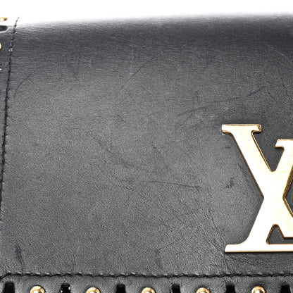 Louis Vuitton Calfskin Studded Chain Louise Gris Black 9 of 13