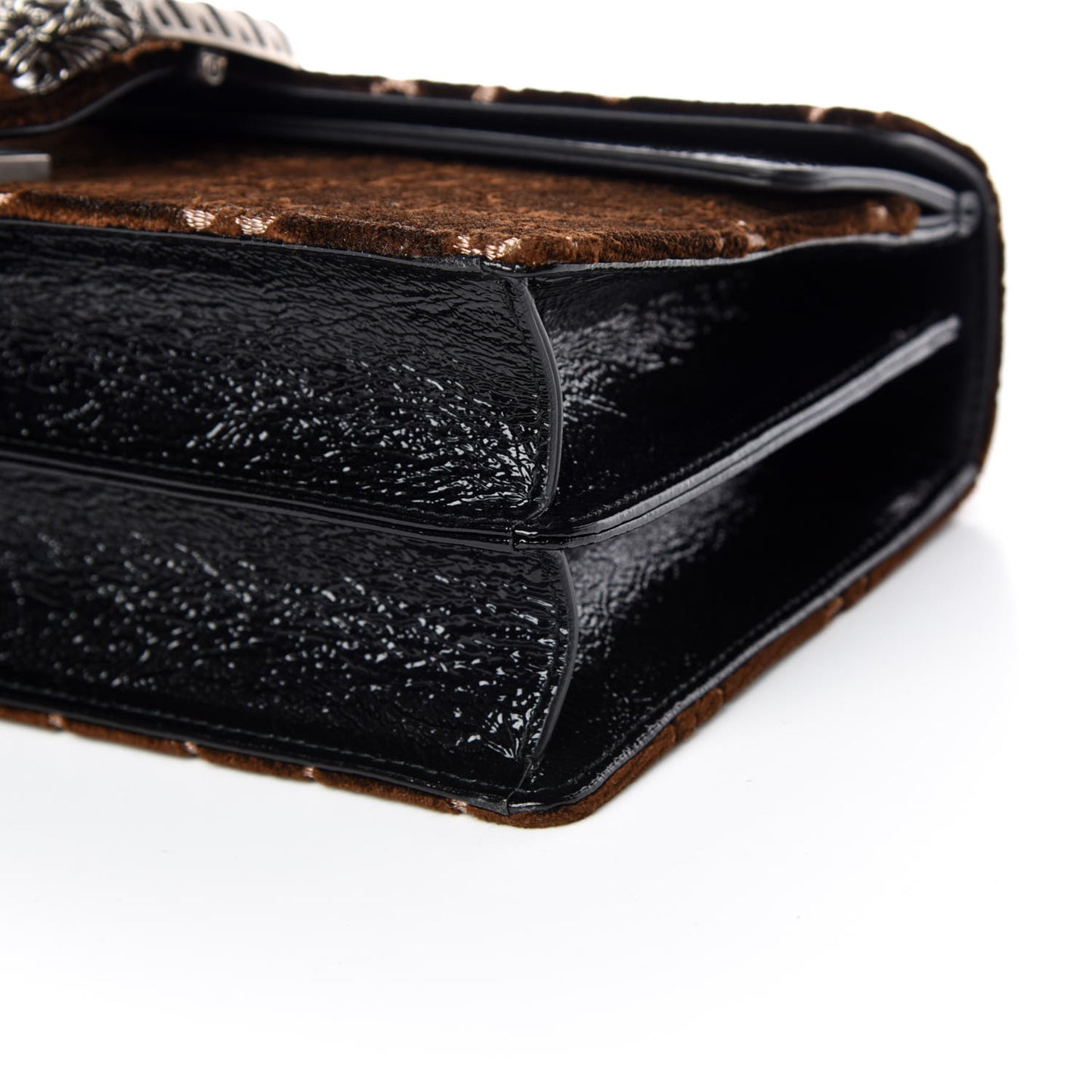 Velvet Skipper GG Monogram Small Dionysus Shoulder Bag Brown Black