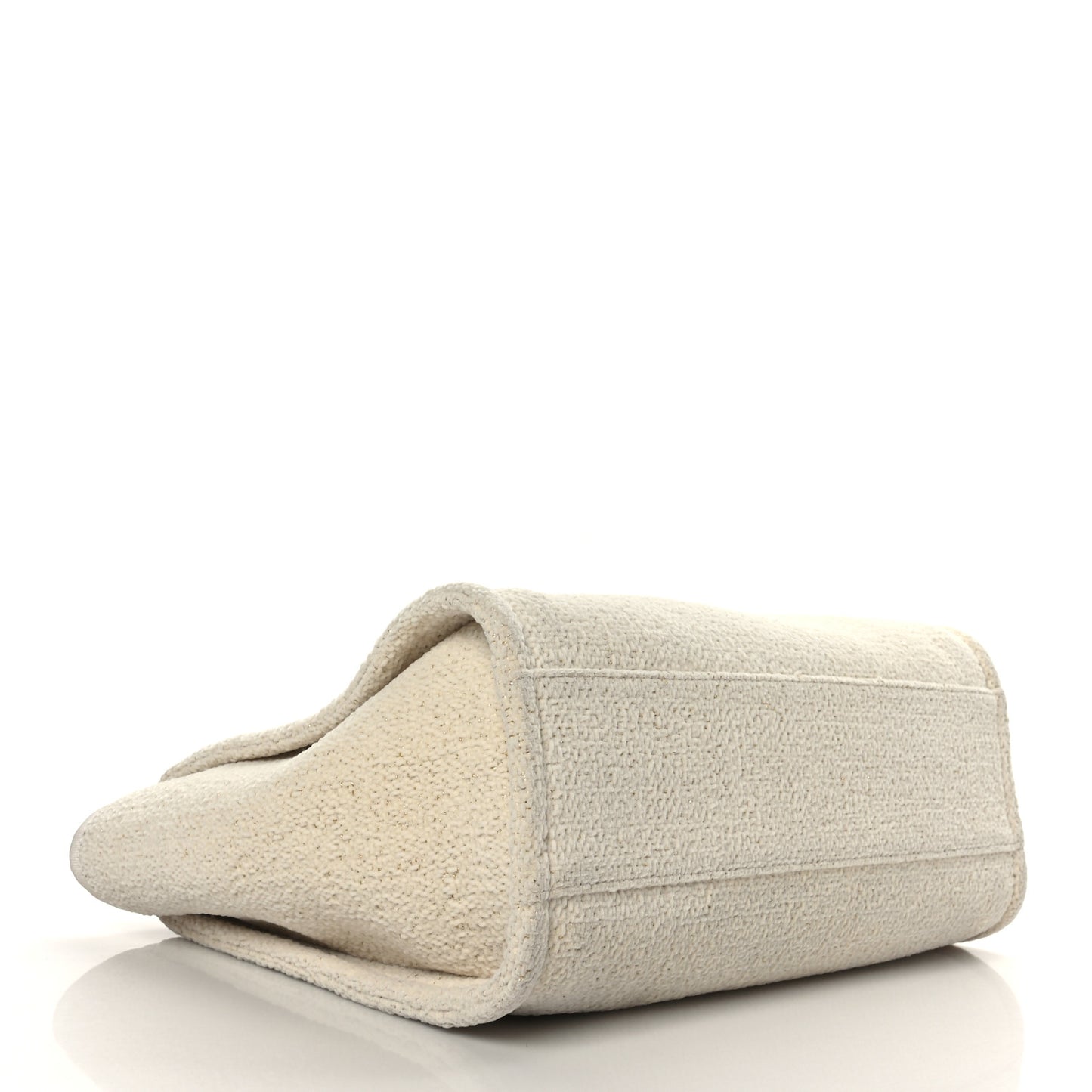 Lurex Boucle Small Deauville Tote White