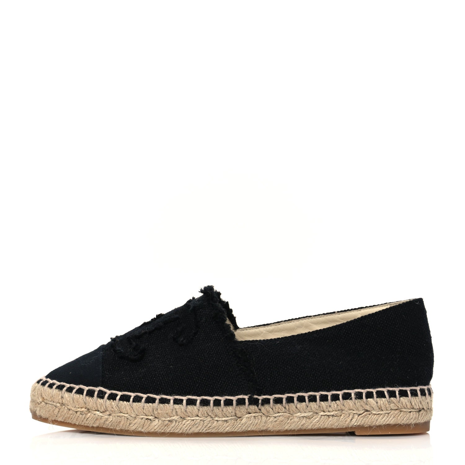 Chanel Denim Toile CC Espadrilles 38 Black 1 of 9