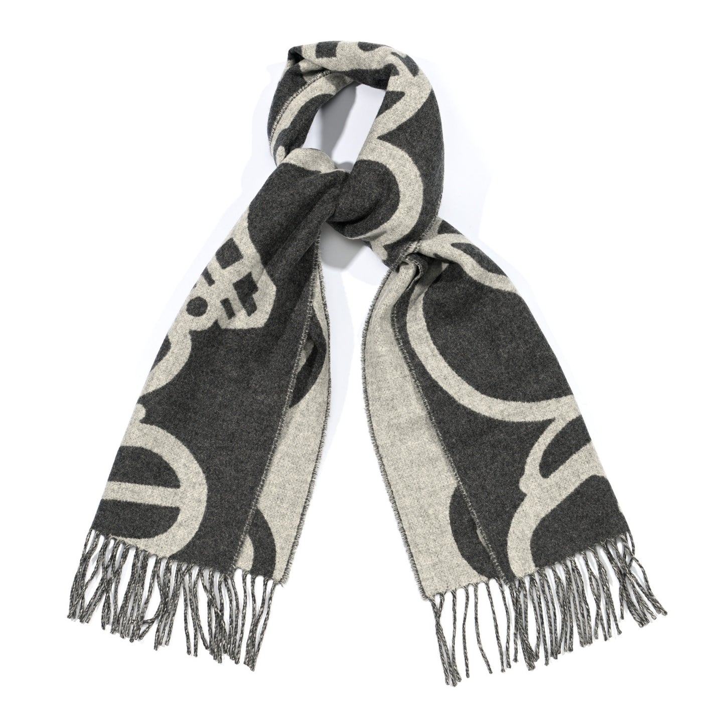 Cashmere Boucles et Camails Muffler Anthracite Gris Clair