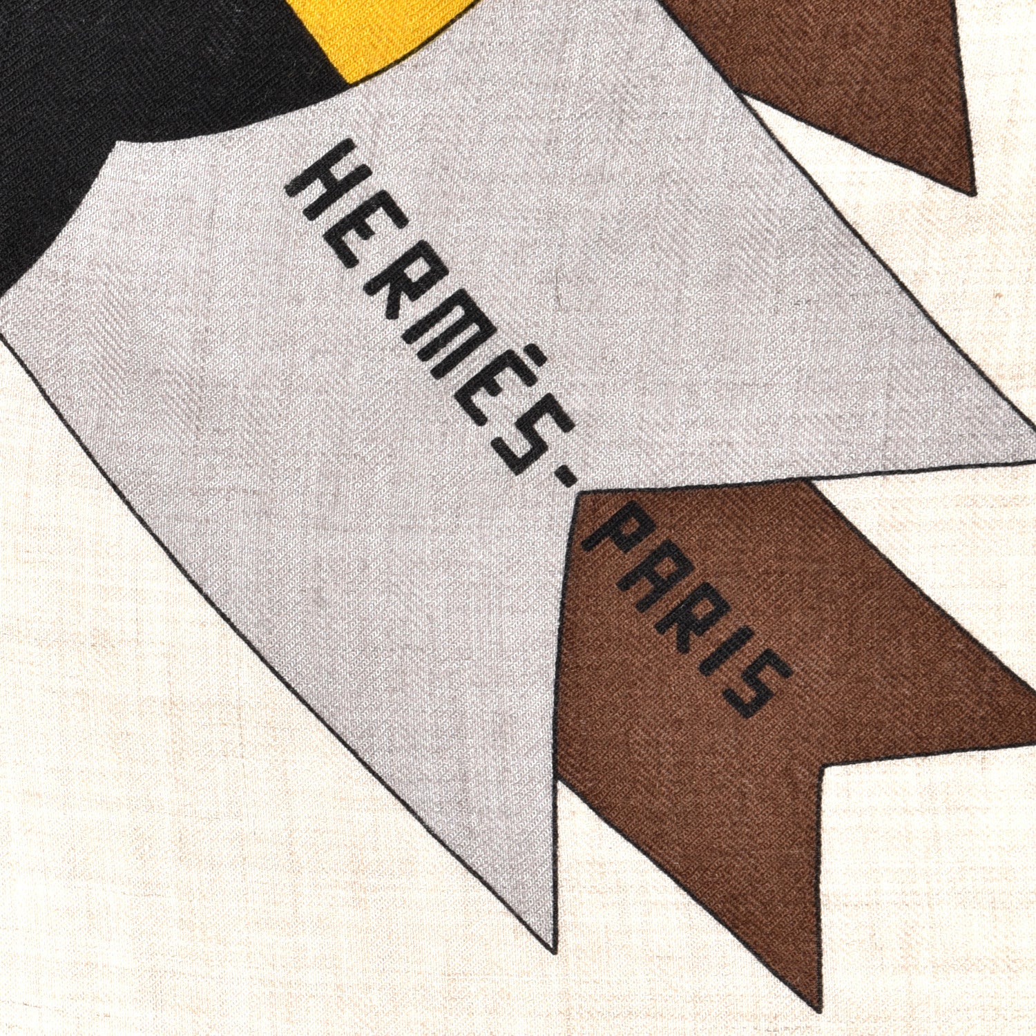 Hermes Cashmere Silk Cheval De Fete Shawl 140 Naturel Marine Moutarde 3 of 6