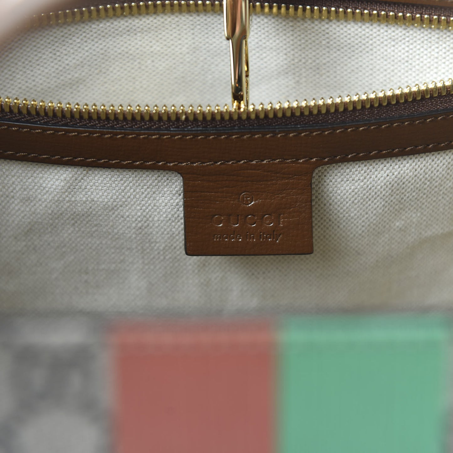 GG Supreme Monogram Fake/Not Large Retro Interlocking G Tote Bag Beige Brown Sugar