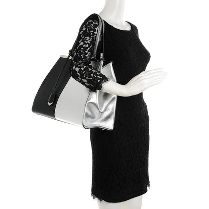 Fendi Vitello Elite Bi Color 3Jours Tote Argento Black 2 of 8