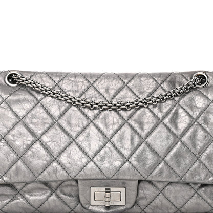 Chanel Metallic Aged Calfskin Quilted 2.55 Reissue 227 Flap Dark Silver 8 of 21