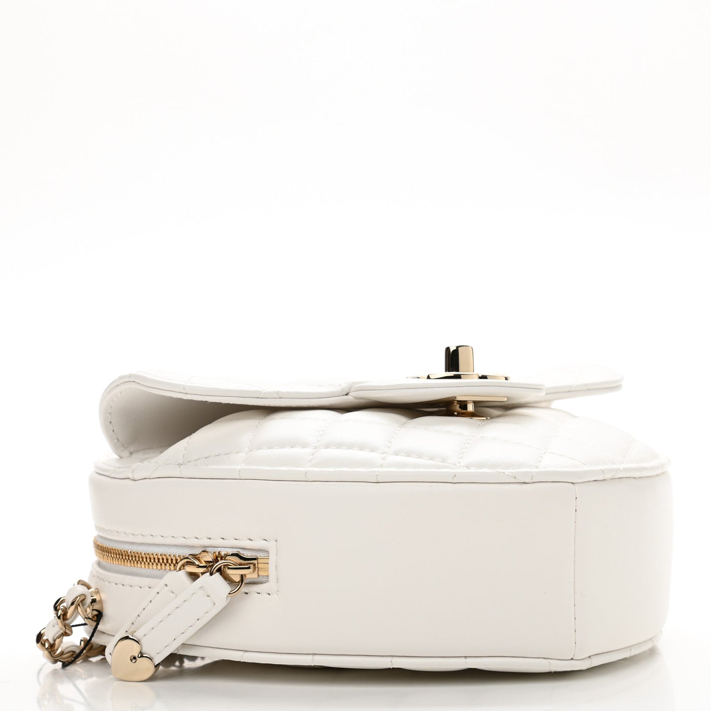 Lambskin Quilted CC In Love Heart Bag White