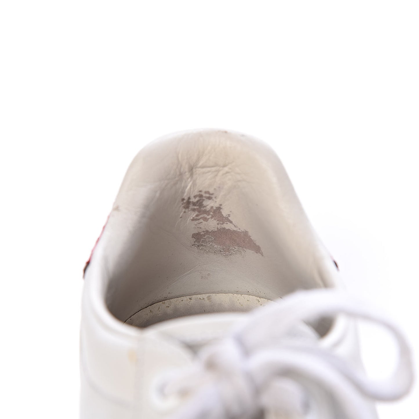 Calfskin Web Pearl Studded Womens Ace Sneakers 37.5 White