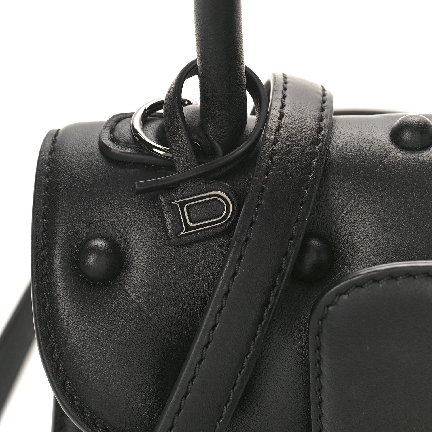 Delvaux Grained Rodeo Calfskin Quilted Mini Brillant Satchel Black 7 of 14