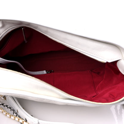 Chanel Aged Calfskin Quilted Large Gabrielle Hobo White 5 of 11