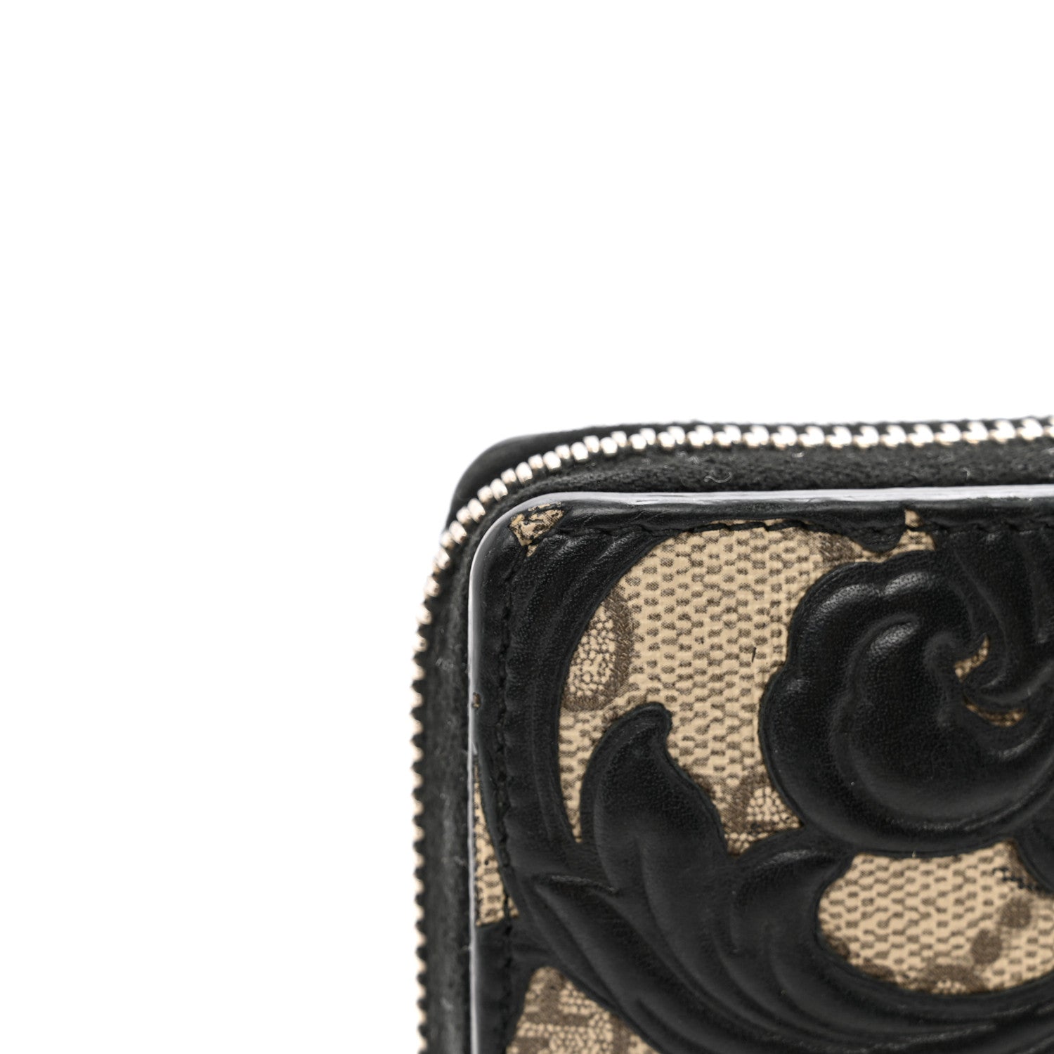Gucci GG Supreme Monogram Arabesque Zip Around Wallet Black 8 of 11