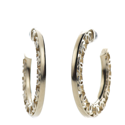 Chanel CC Hoop Earrings Gold 1 of 9