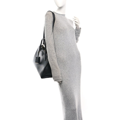 Prada Saffiano Cuir Calfskin Medium Monochrome Top Handle Tote Black 2 of 11