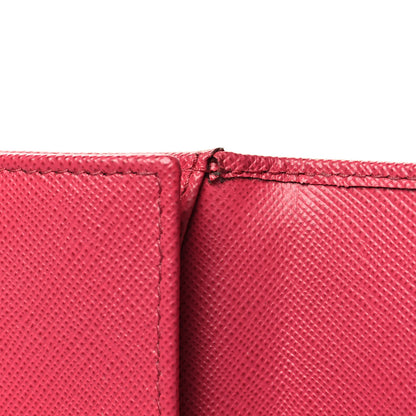 Prada Saffiano Tri Fold Compact Wallet Peonia 13 of 15