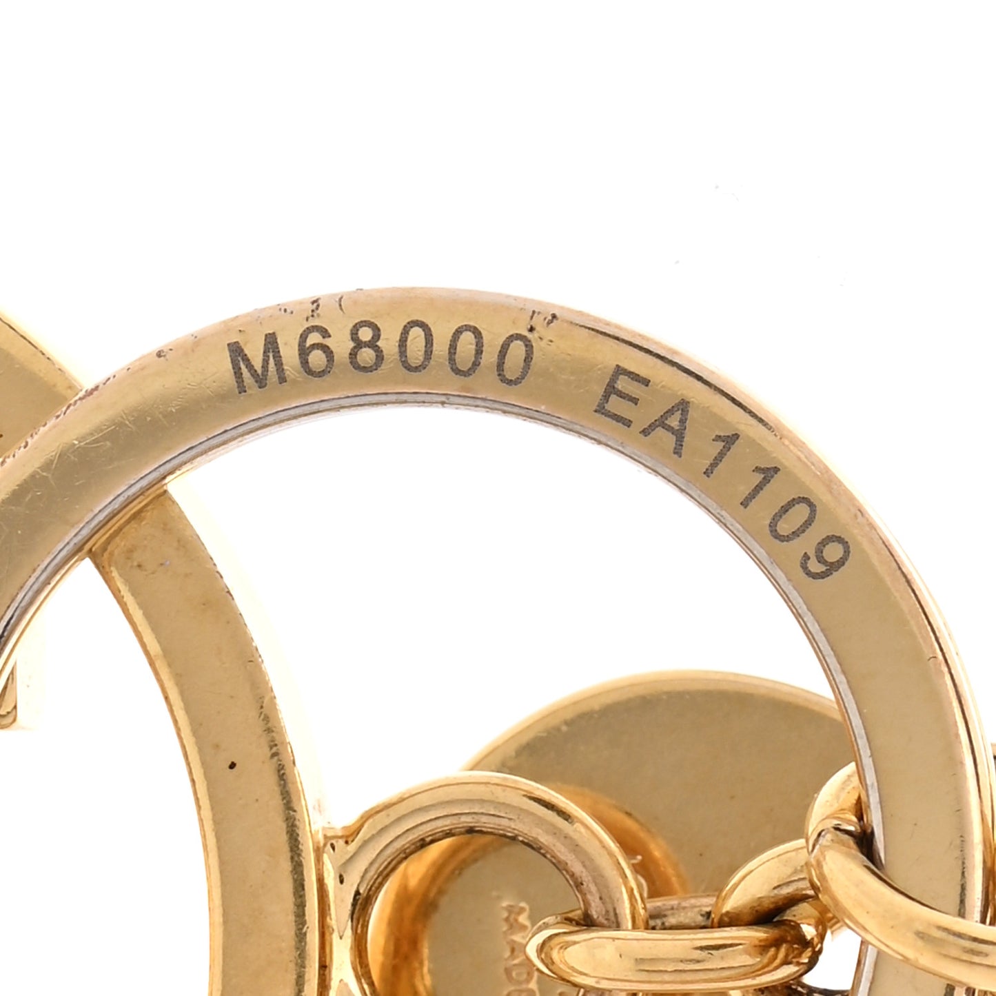 Metal LV Circle Bag Charm Key Holder Gold