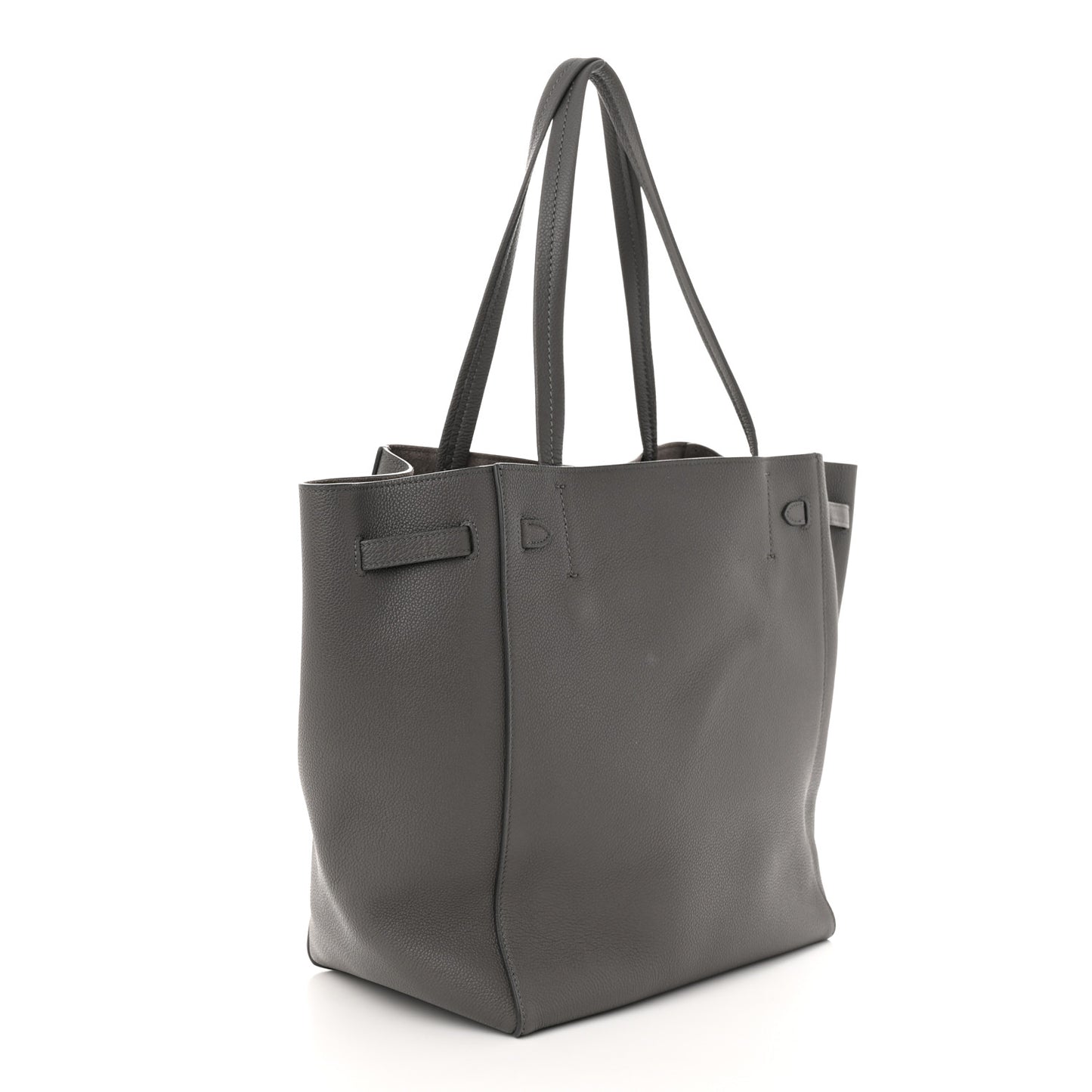 Soft Grained Calfskin Small Belt Cabas Phantom Medium Grey