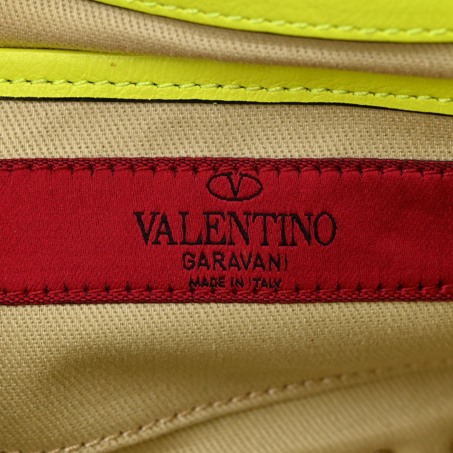 Vitello Mini Rockstud Flip Lock Crossbody Bag Yellow Fluo