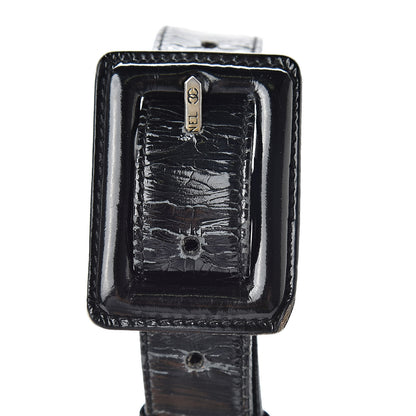 Chanel Patent Chevron Quilted Belt Bag 80 32 Black 23 of 24