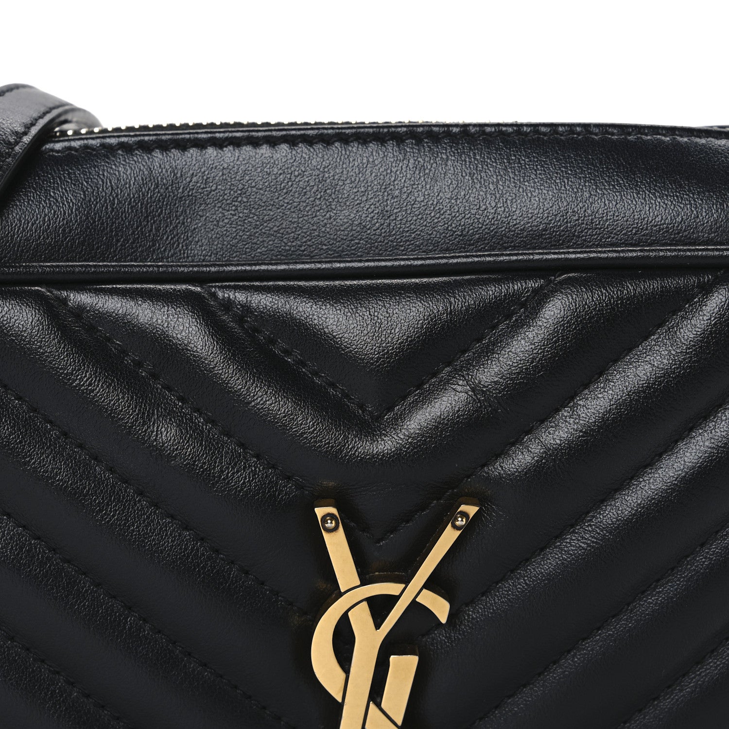 Saint Laurent Calfskin Matelasse Monogram Lou Camera Bag Black 8 of 12