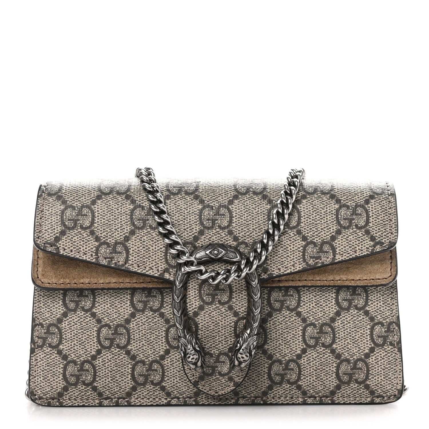 Gucci GG Supreme Monogram Super Mini Dionysus Shoulder Bag Taupe 1 of 11