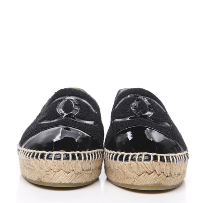 Chanel Fabric Patent Calfskin CC Espadrilles 36 Black 2 of 10