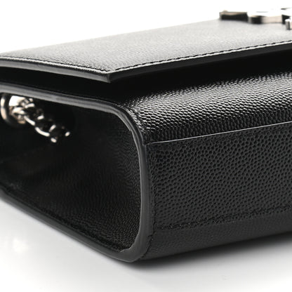 Saint Laurent Grain De Poudre Small Monogram Kate Satchel Black 7 of 8