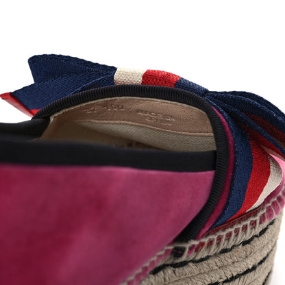 Gucci Velvet Sylvie Web Platform Espadrilles 37 Light Raspberry Rose 8 of 9