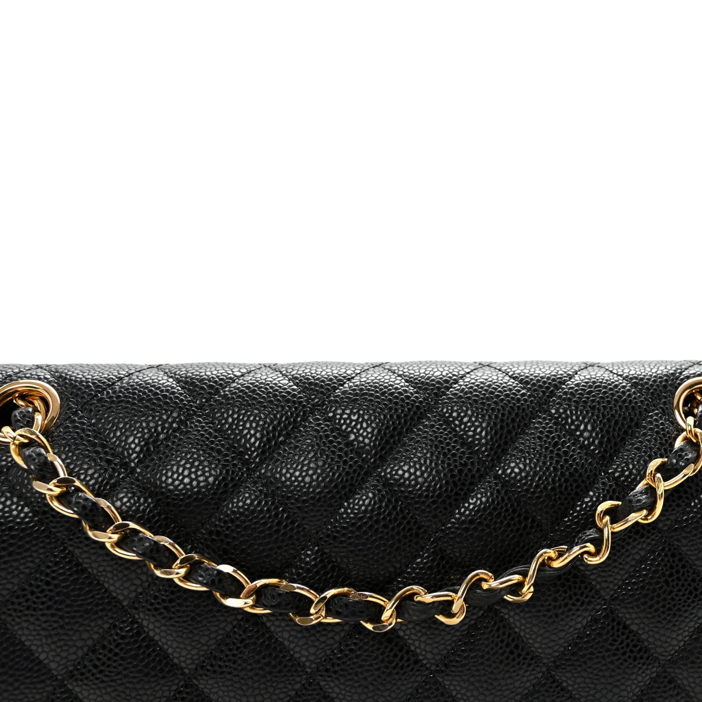 Caviar Quilted Medium Double Flap Black