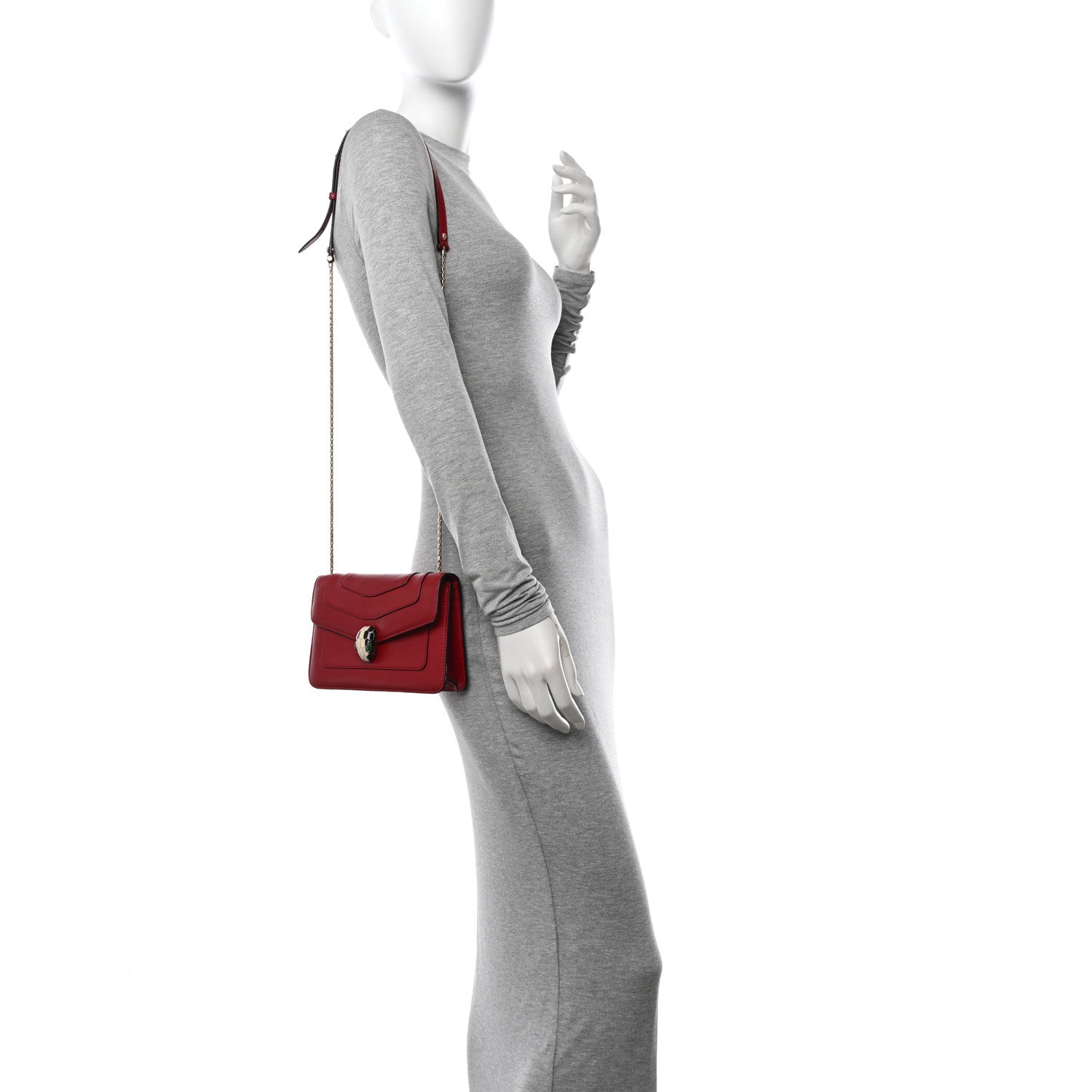 Bulgari Calfskin Serpenti Forever Crossbody Bag Ruby Red 2 of 14