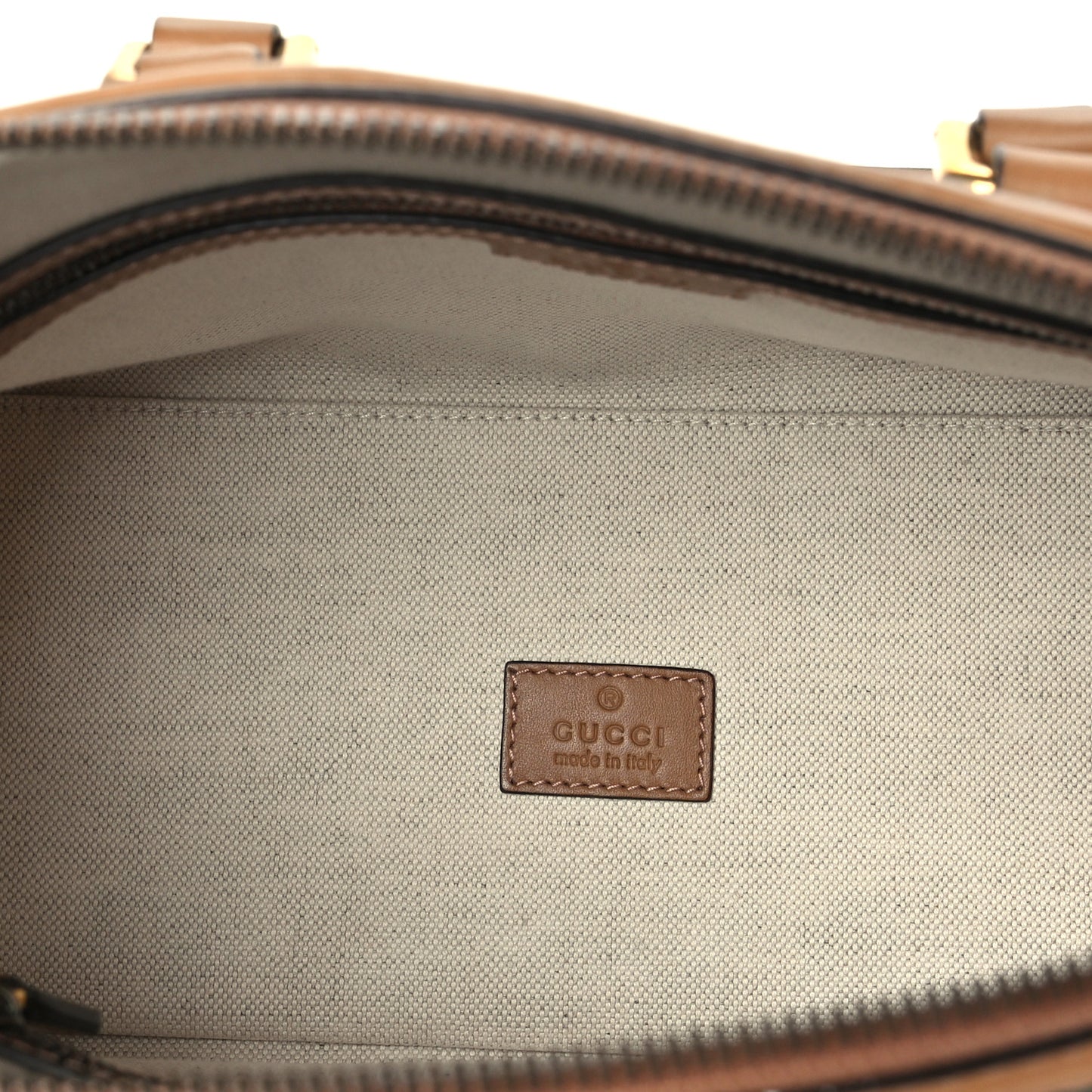 Koi Calfskin Small Bauletto Duffle Top Handle Bag Camel