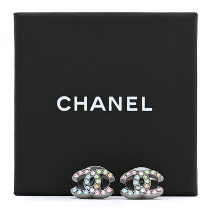 Chanel Ruthenium Crystal CC Earrings Multicolor 5 of 5