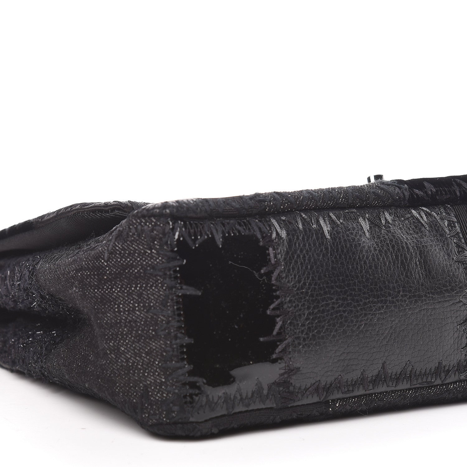 Chanel Tweed Patchwork Jumbo Single Flap Black 11 of 13