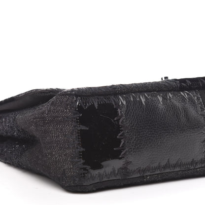 Chanel Tweed Patchwork Jumbo Single Flap Black 11 of 13
