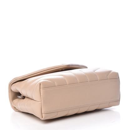 Saint Laurent Calfskin Y Quilted Monogram Toy Loulou Satchel Nude Powder 4 of 12