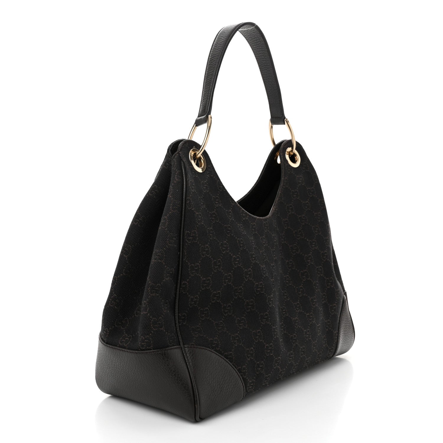 Gucci Denim Monogram Hobo Brown 3 of 10