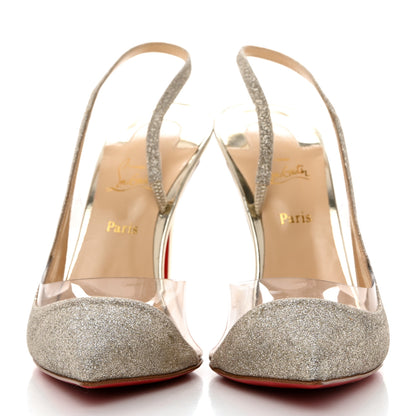 Christian Louboutin Mini Glitter PVC Specchio Optisexy 100 Pumps 37 Ivory Light Gold 2 of 9