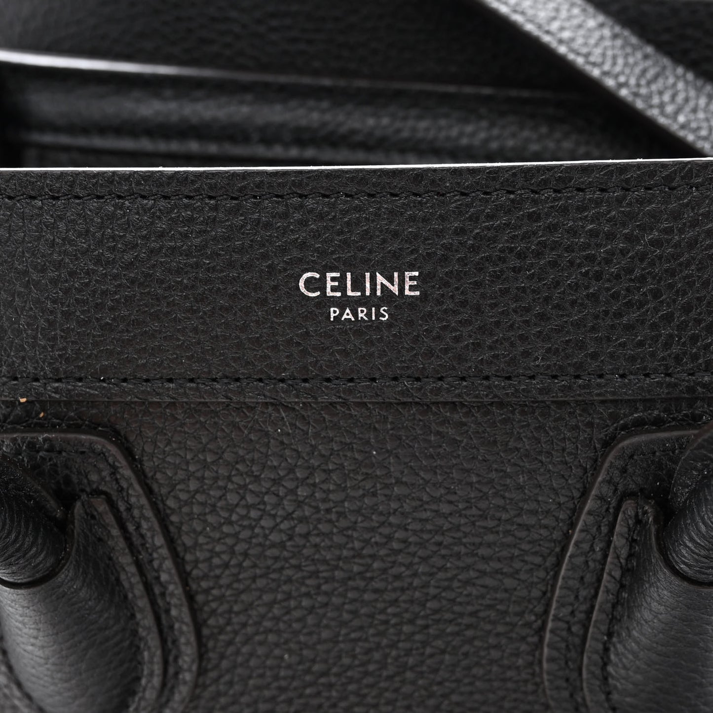 Drummed Calfskin Nano Luggage Black