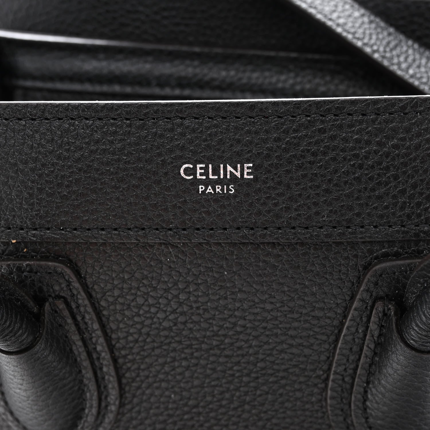 Celine Drummed Calfskin Nano Luggage Black 6 of 10