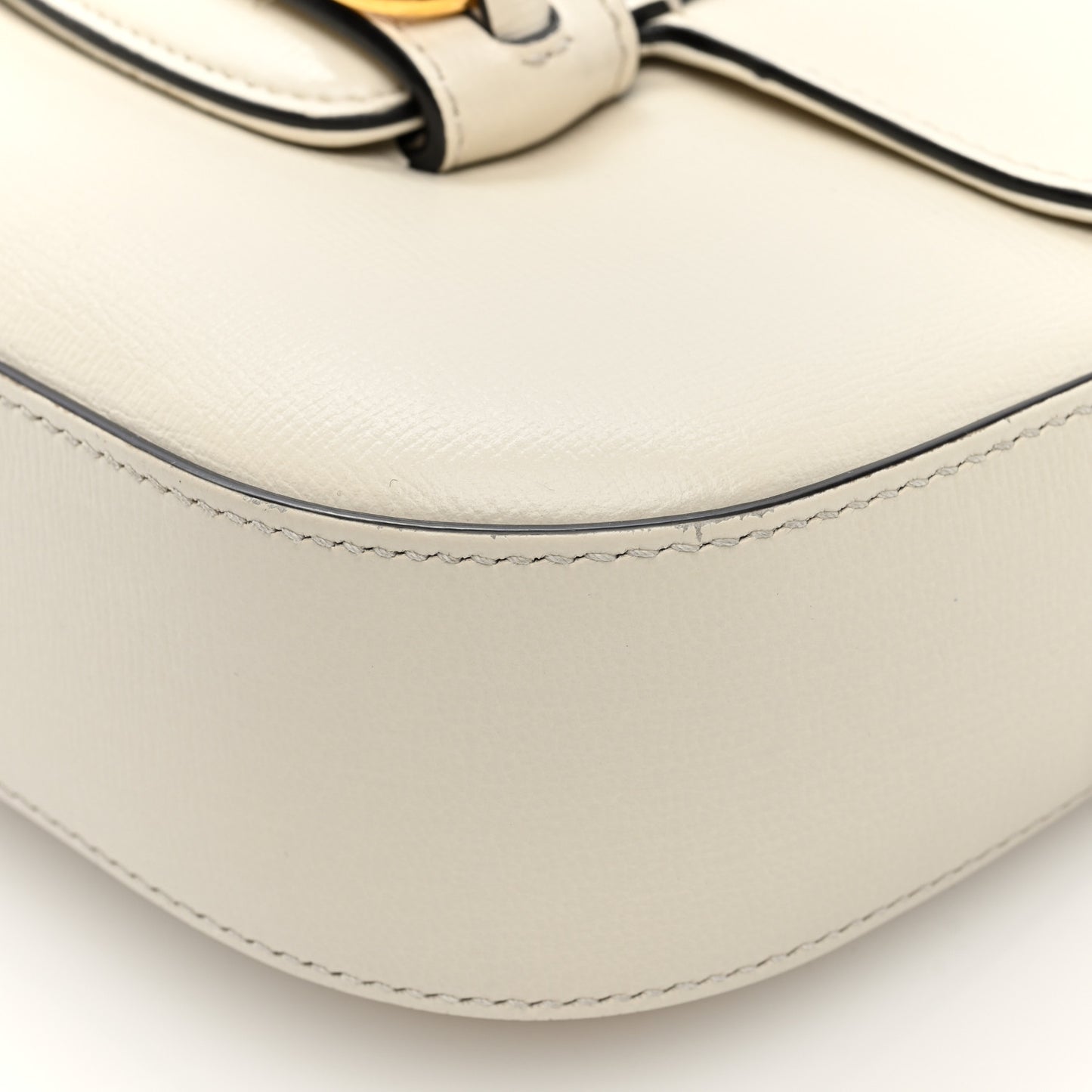 Azalea Calfskin Web Mini Horsebit 1955 Shoulder Bag Mystic White