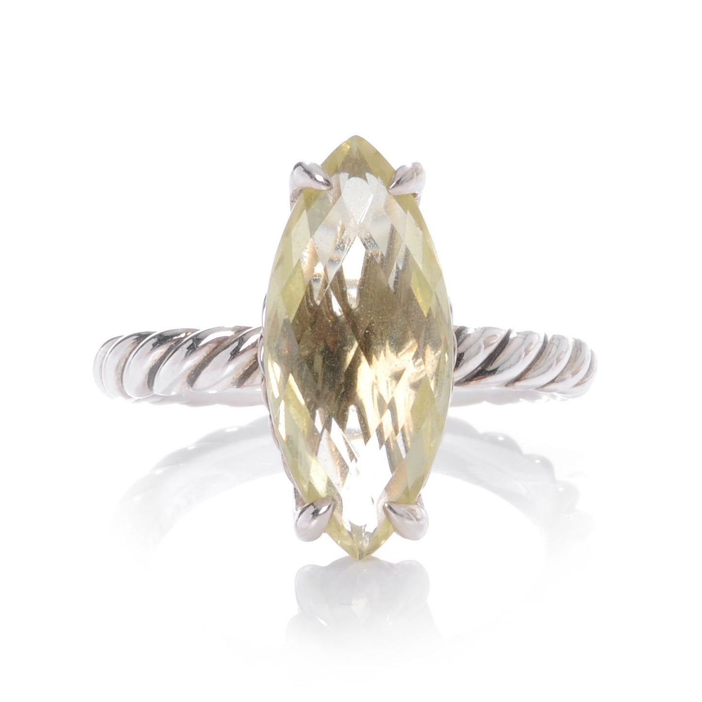 Sterling Silver Marquise Lemon Citrine Ring 7
