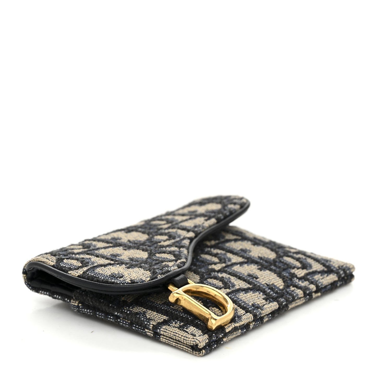 Oblique Saddle Card Holder Blue