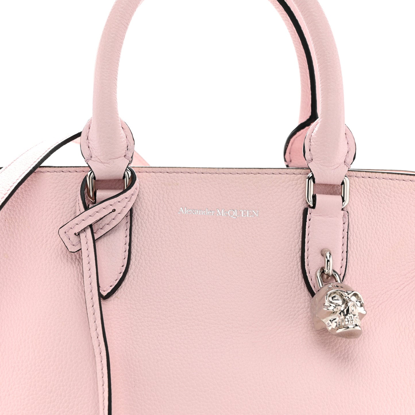 Calfskin Small Skull Padlock Zip Around Tote Baby Pink