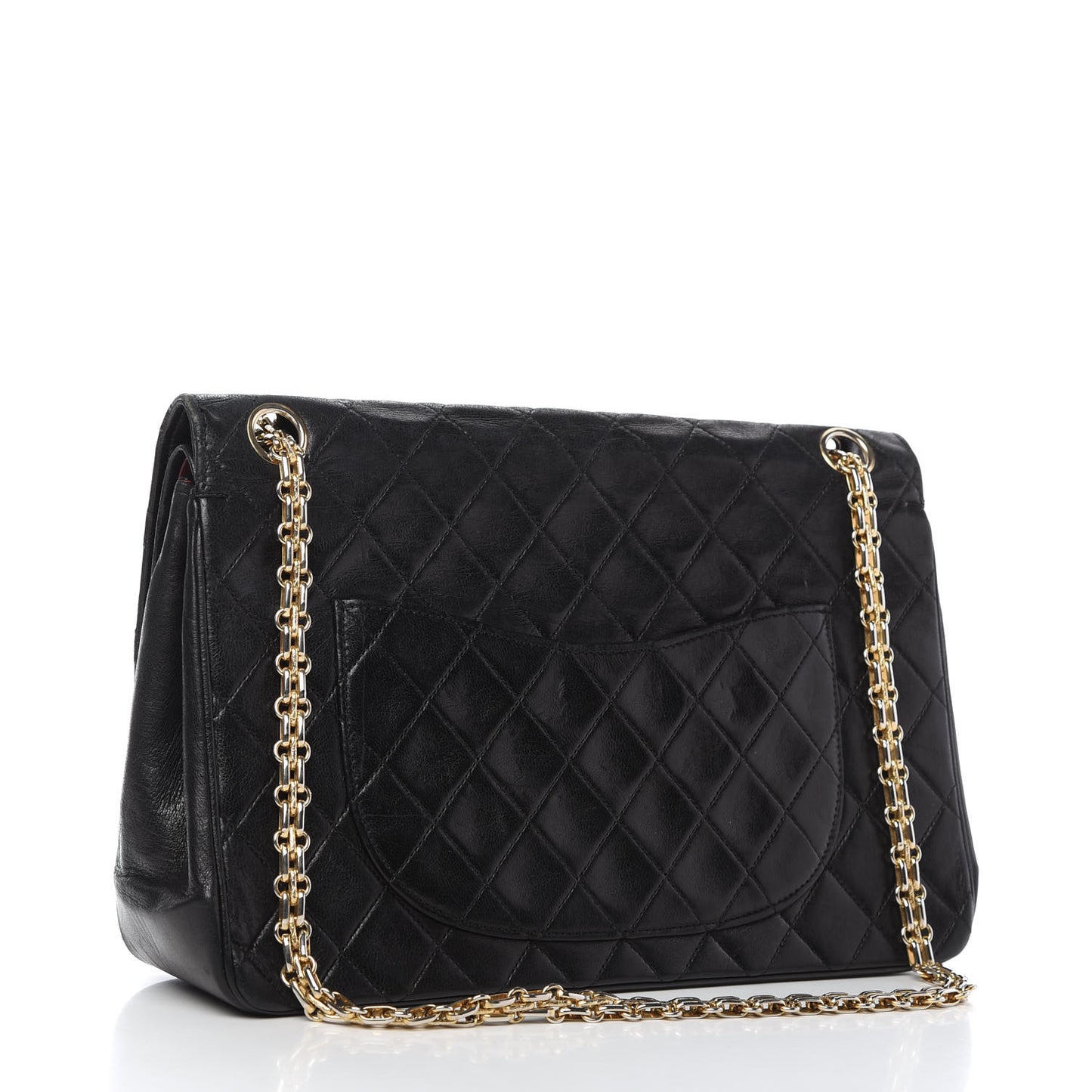 Lambskin Quilted Medium Double Flap Bijoux Chain Black