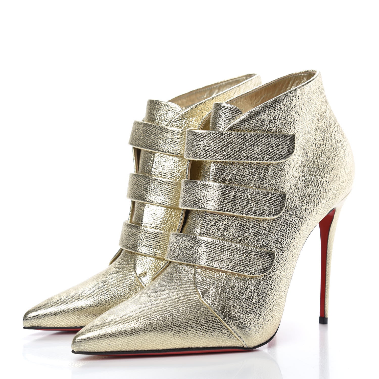 Christian Louboutin Calf Lame Tweed Triniboot 100 Booties 40 Platine 3 of 9
