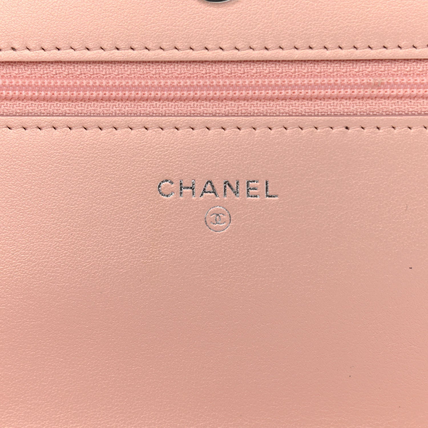 Chanel Metallic Caviar Quilted Vintage Mademoiselle Wallet On Chain WOC Light Pink 6 of 13