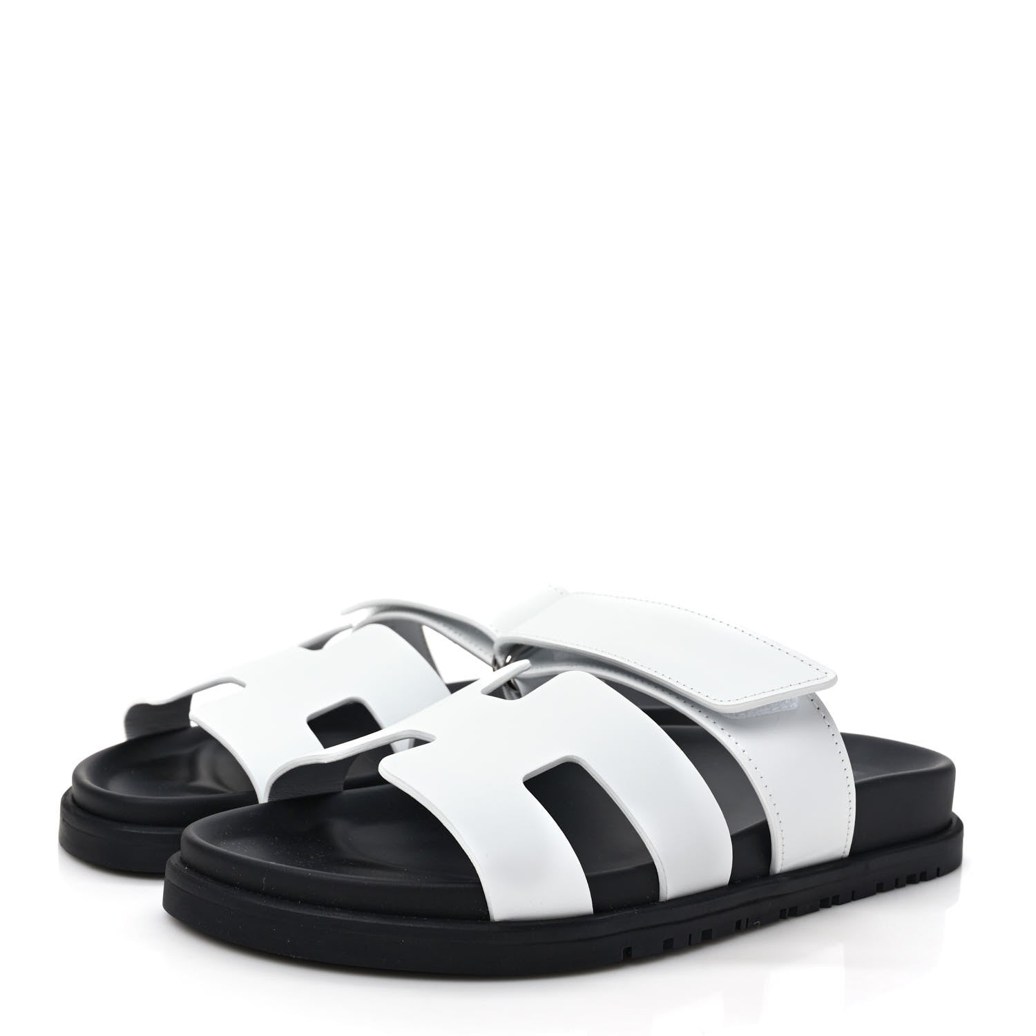 Hermes Calfskin Womens Chypre Sandals 36.5 White 3 of 9