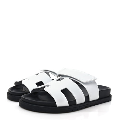 Hermes Calfskin Womens Chypre Sandals 36.5 White 3 of 9